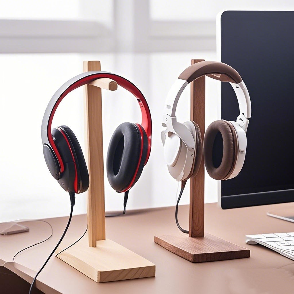 Gaming Accessories Rack - Rak Penyimpanan Headphone Kayu, Rak Display