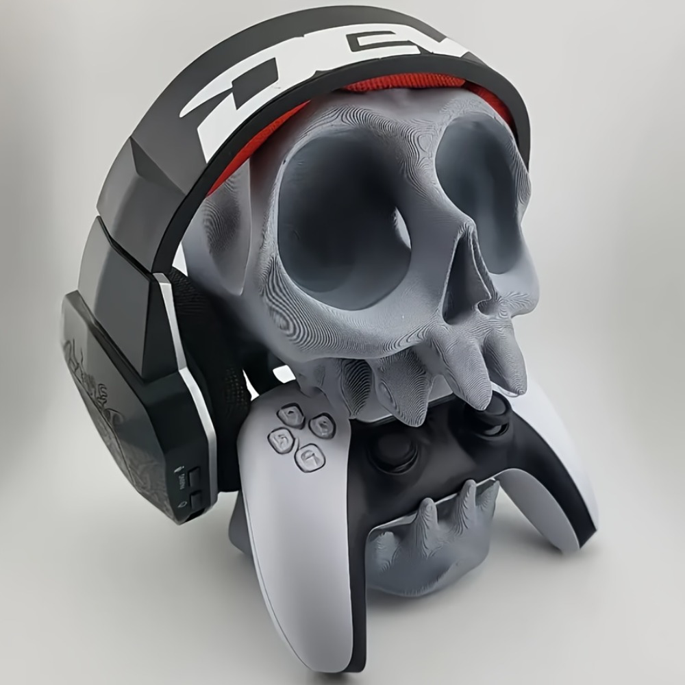 Gaming Set Accessories - Penyangga Kontroler Bentuk Tengkorak, Penyangga Headphone
