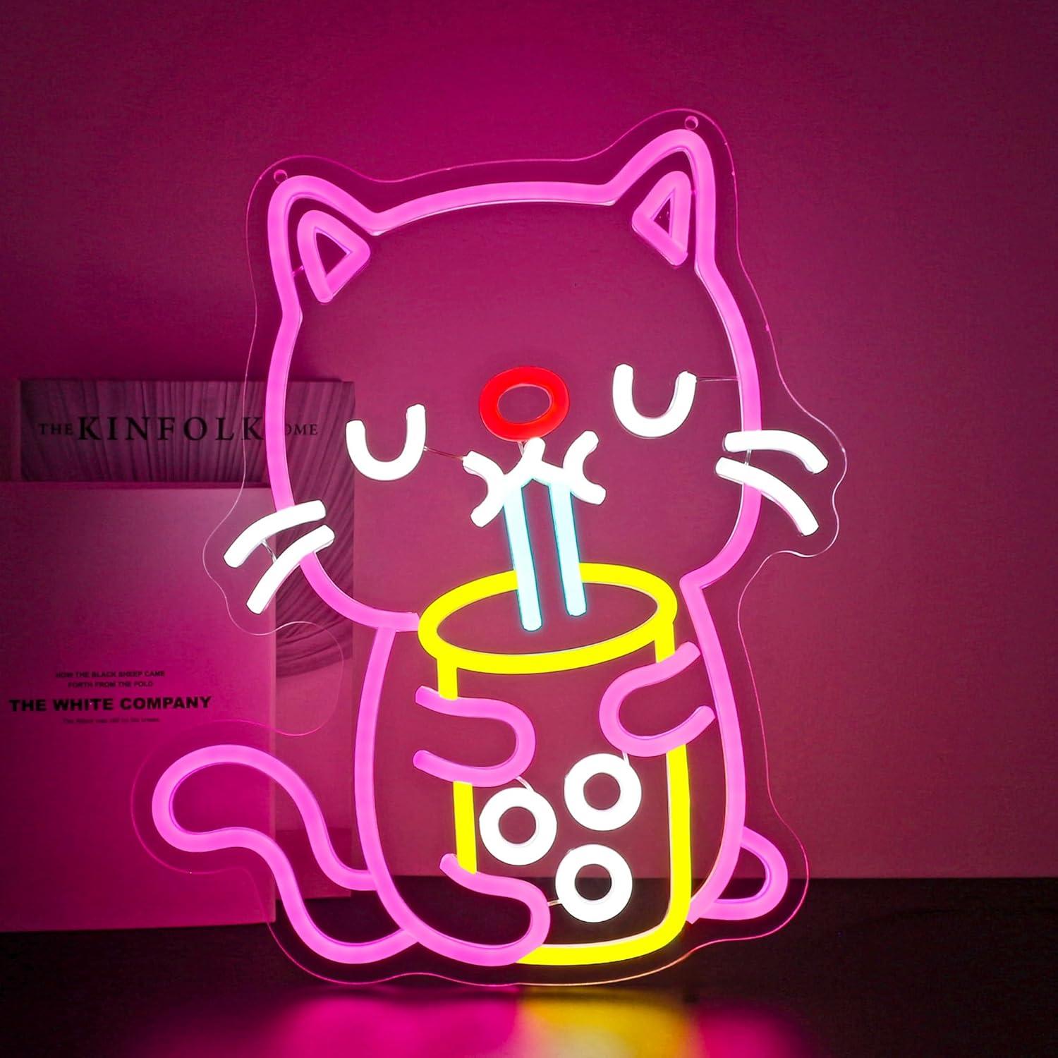 Gaming Accessories Shop - Lampu LED Neon Cat Boba Tea