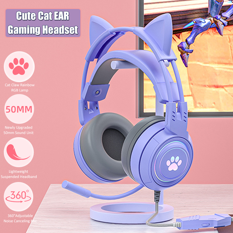 Gaming Accessories For Your Phone - Headphone game telinga kucing lucu dengan