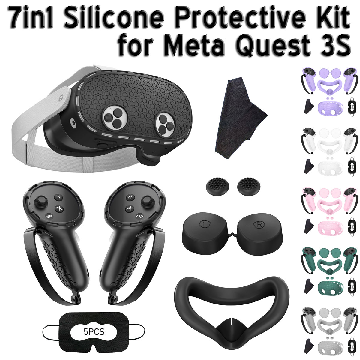 Controller Grip Cover - Kit Pelindung Silikon 7in1 untuk Meta