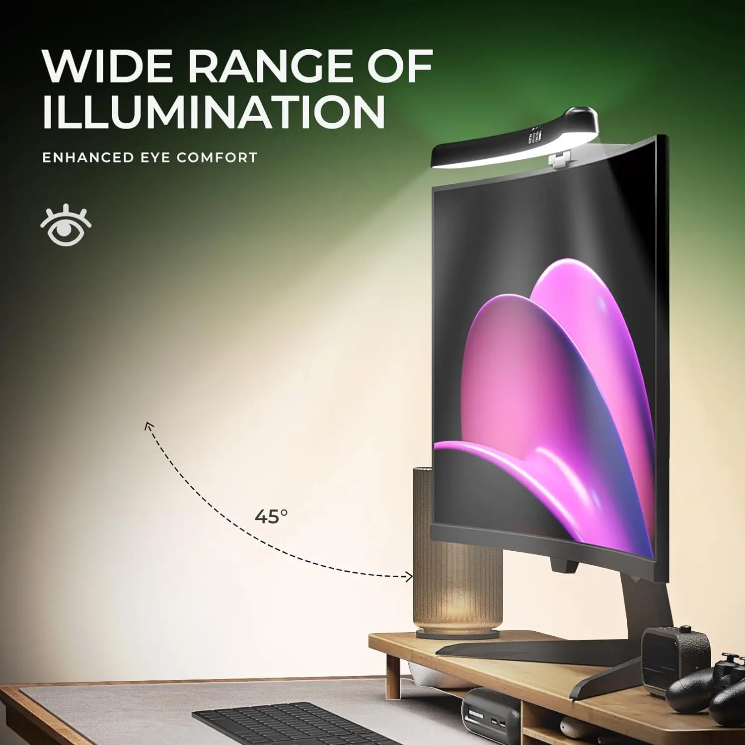 Lampu Monitor Melengkung denga - Gaming Accessories For Bedroom ulasan dan harga