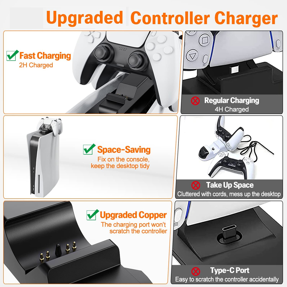 Pengisi daya kontroler PS5 Gam - Gaming Zone Accessories ulasan dan harga