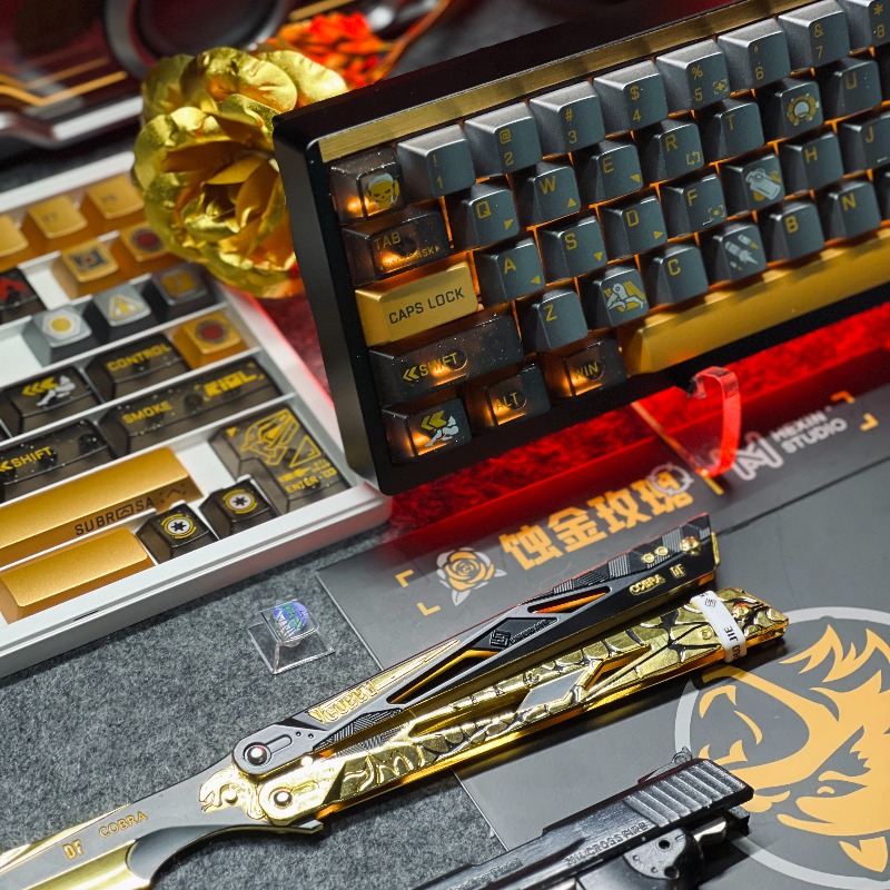 Set Keycap Tema Golden Rose Tu - Gaming Set Accessories ulasan dan harga