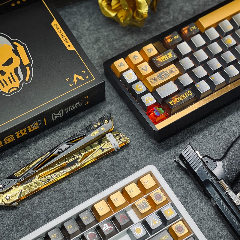 Set Keycap Tema Golden Rose Tu - Gaming Set Accessories ulasan dan harga