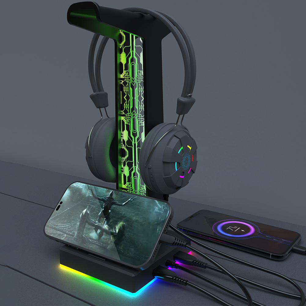 RGB Headphone Gaming, dudukan  - Gaming Set Accessories ulasan dan harga